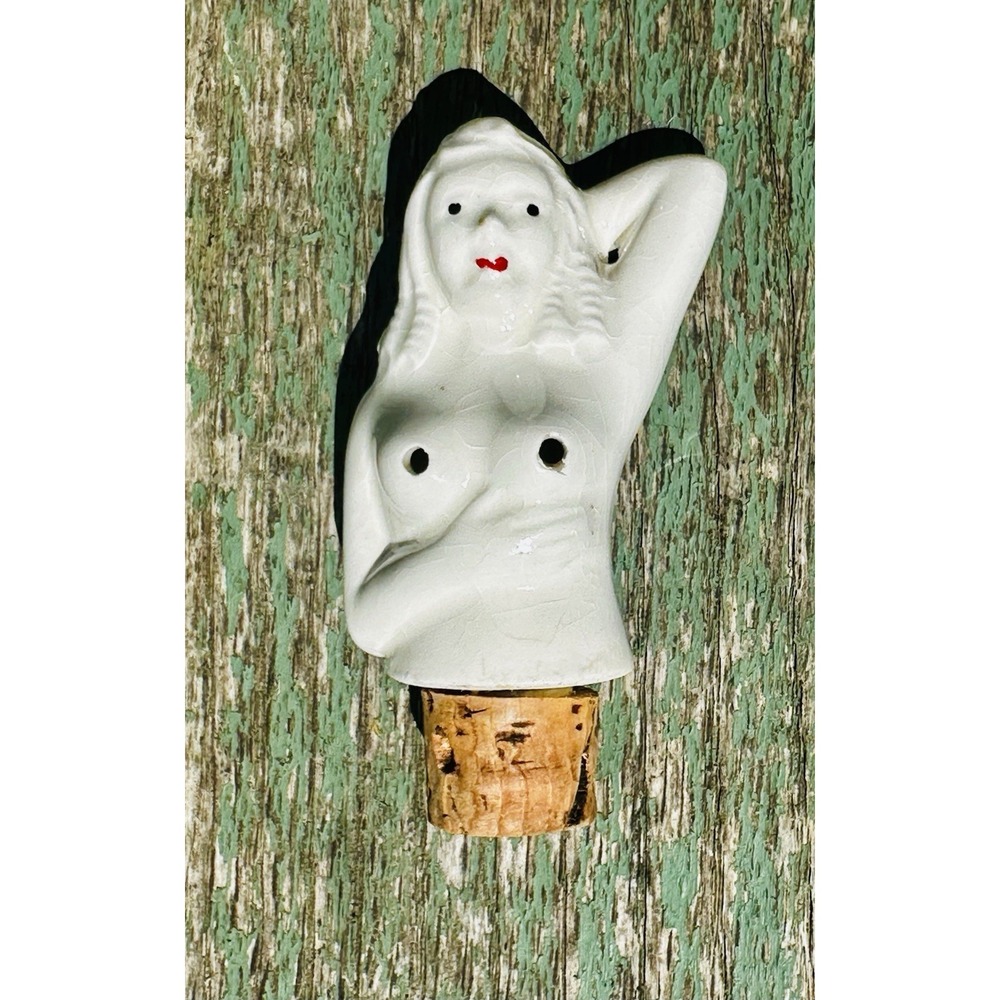 Vintage Mid Century Nude Pin-Up Decanter Jug Pour-Through Stopper Made In Japan - Picture 7 of 12